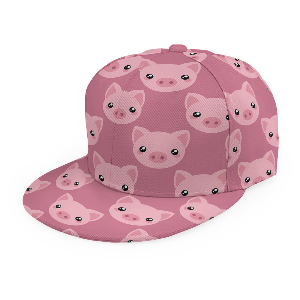 Cute Pink Pig Pattern Print Snapback Cap