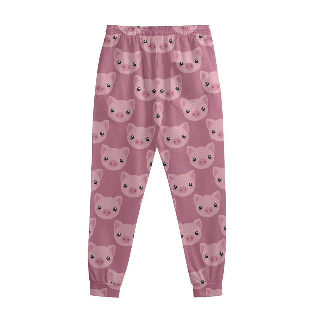 Cute Pink Pig Pattern Print Sweatpants