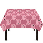 Cute Pink Pig Pattern Print Tablecloth