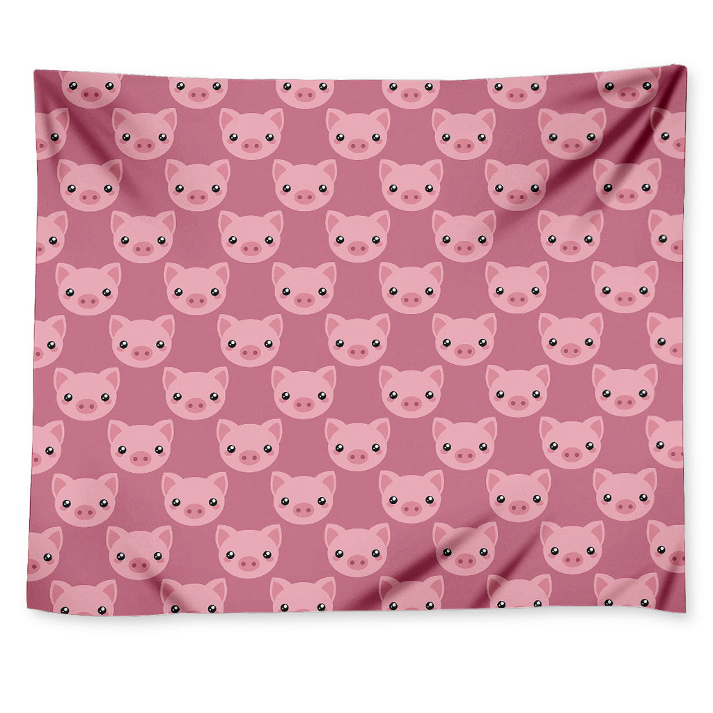 Cute Pink Pig Pattern Print Tapestry