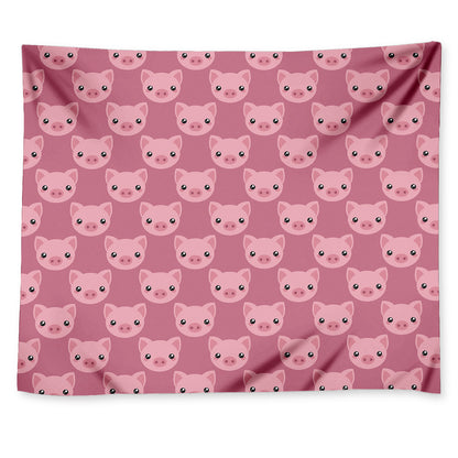 Cute Pink Pig Pattern Print Tapestry