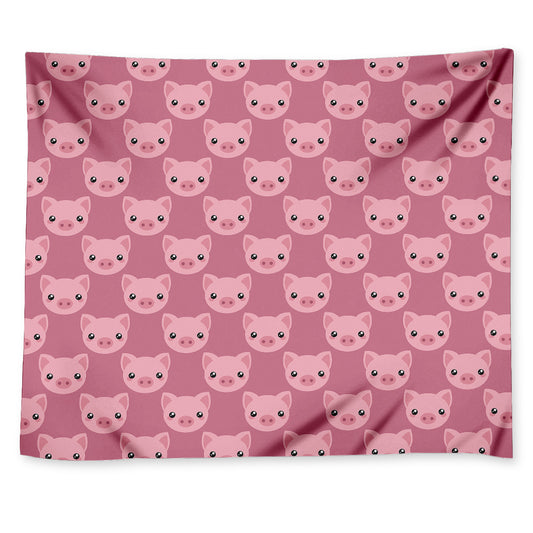 Cute Pink Pig Pattern Print Tapestry