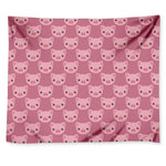Cute Pink Pig Pattern Print Tapestry