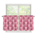 Cute Pink Pig Pattern Print Tier Curtains