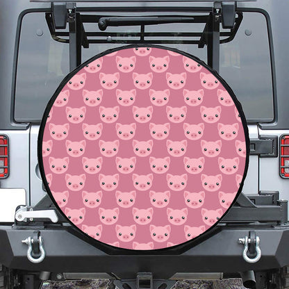 Cute Pink Pig Pattern Print Tire Cover