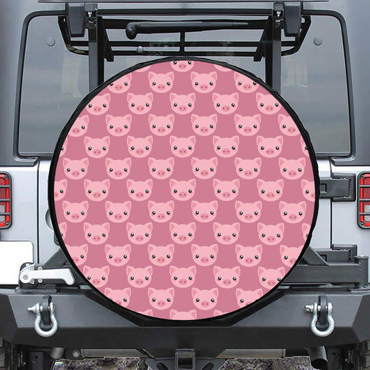 Cute Pink Pig Pattern Print Tire Cover