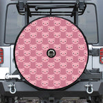 Cute Pink Pig Pattern Print Tire Cover With Camera Hole