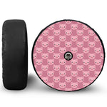 Cute Pink Pig Pattern Print Tire Cover With Camera Hole