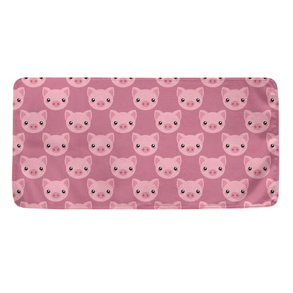 Cute Pink Pig Pattern Print Towel