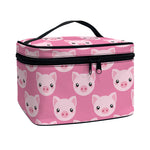 Cute Pink Pig Pattern Print Travel Makeup Bag