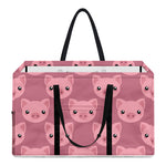 Cute Pink Pig Pattern Print Utility Tote Bag