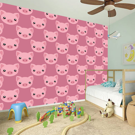 Cute Pink Pig Pattern Print Wall Sticker