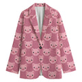 Cute Pink Pig Pattern Print Women's Blazer