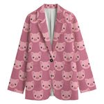 Cute Pink Pig Pattern Print Women's Blazer