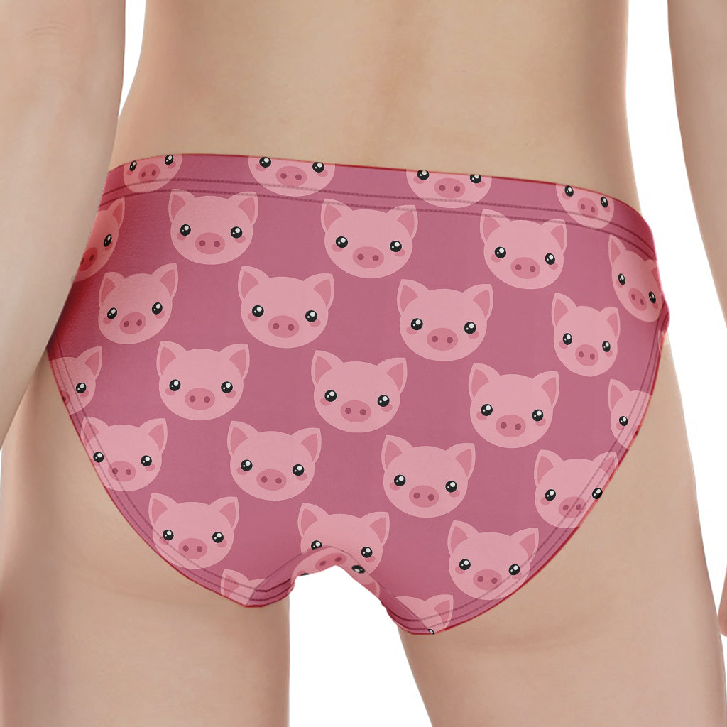 Cute Pink Pig Pattern Print Women's Panties
