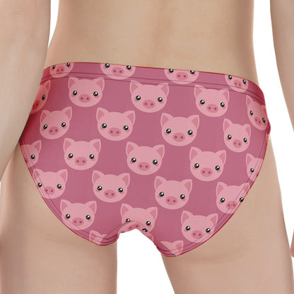 Cute Pink Pig Pattern Print Women's Panties