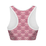 Cute Pink Pig Pattern Print Women's Sports Bra