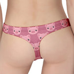 Cute Pink Pig Pattern Print Women's Thong