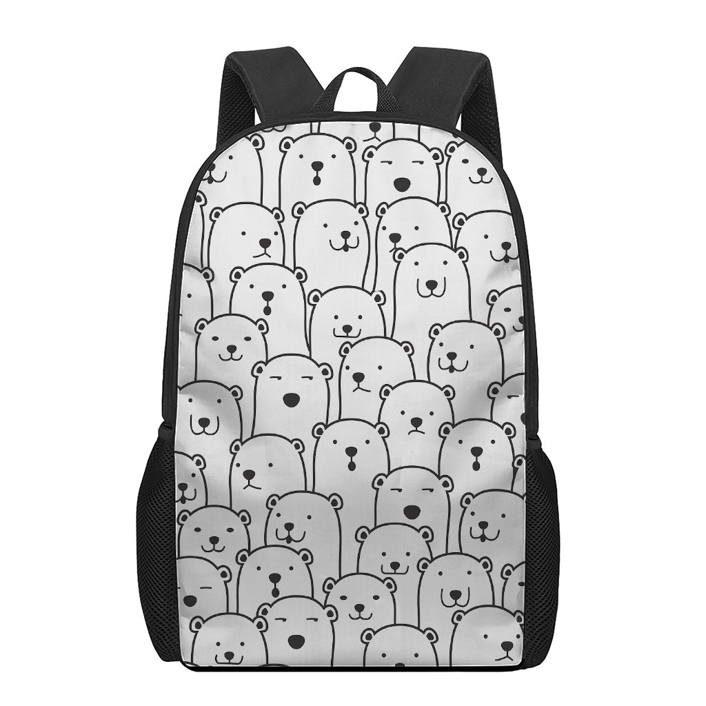 Cute Polar Bear Pattern Print 17 Inch Backpack