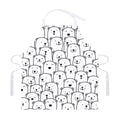 Cute Polar Bear Pattern Print Adjustable Apron