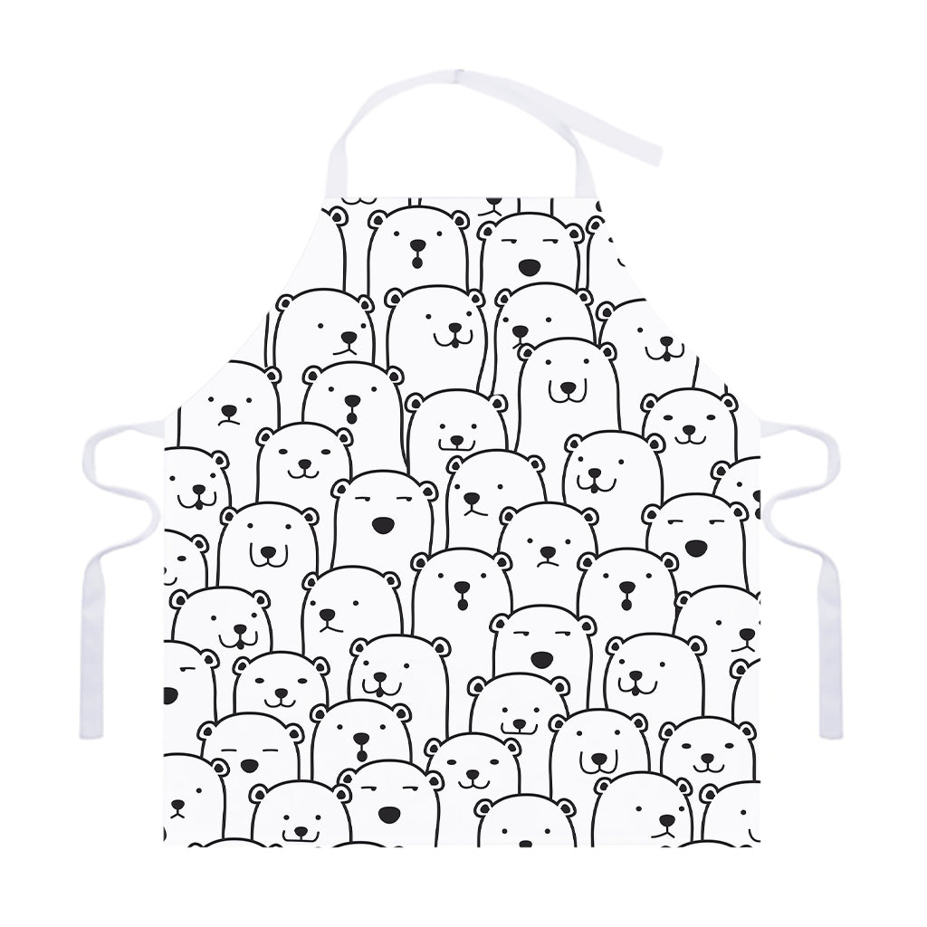 Cute Polar Bear Pattern Print Adjustable Apron