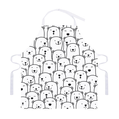 Cute Polar Bear Pattern Print Adjustable Apron