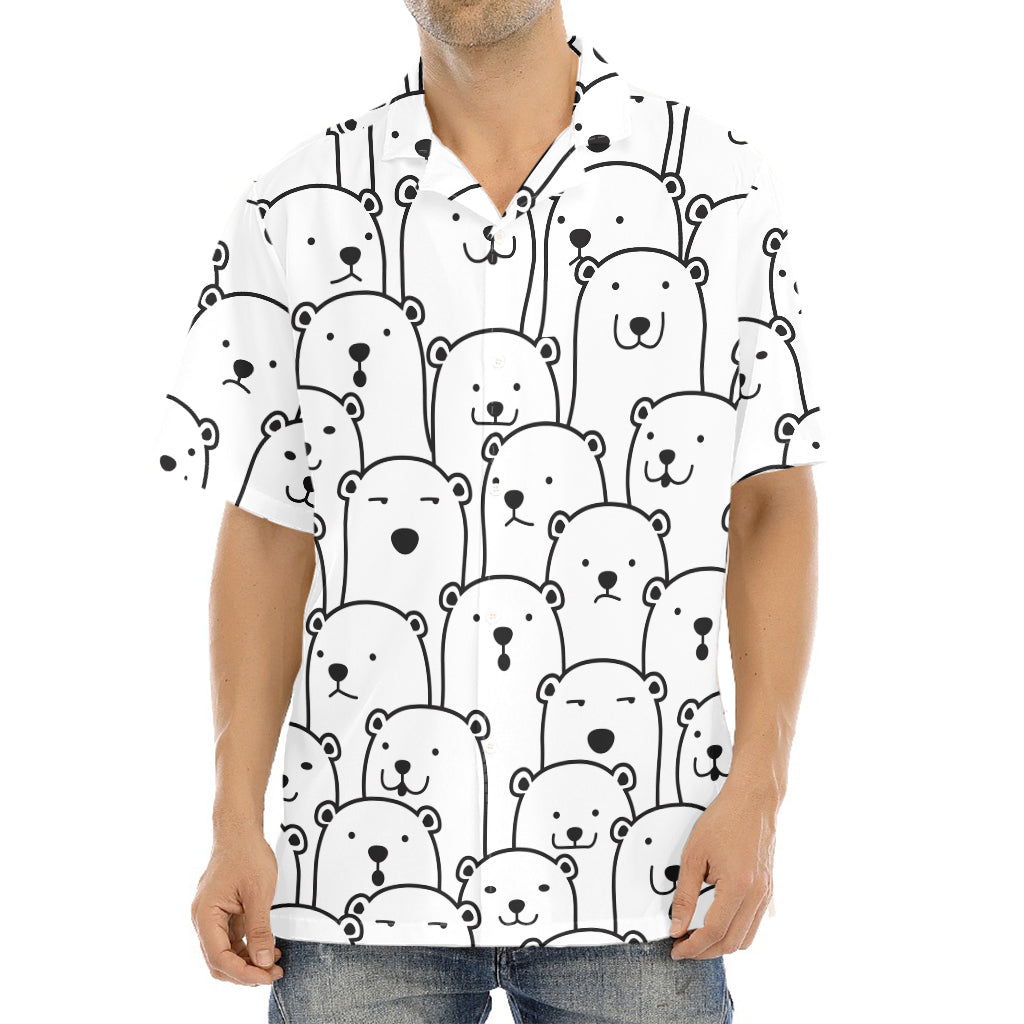Cute Polar Bear Pattern Print Aloha Shirt