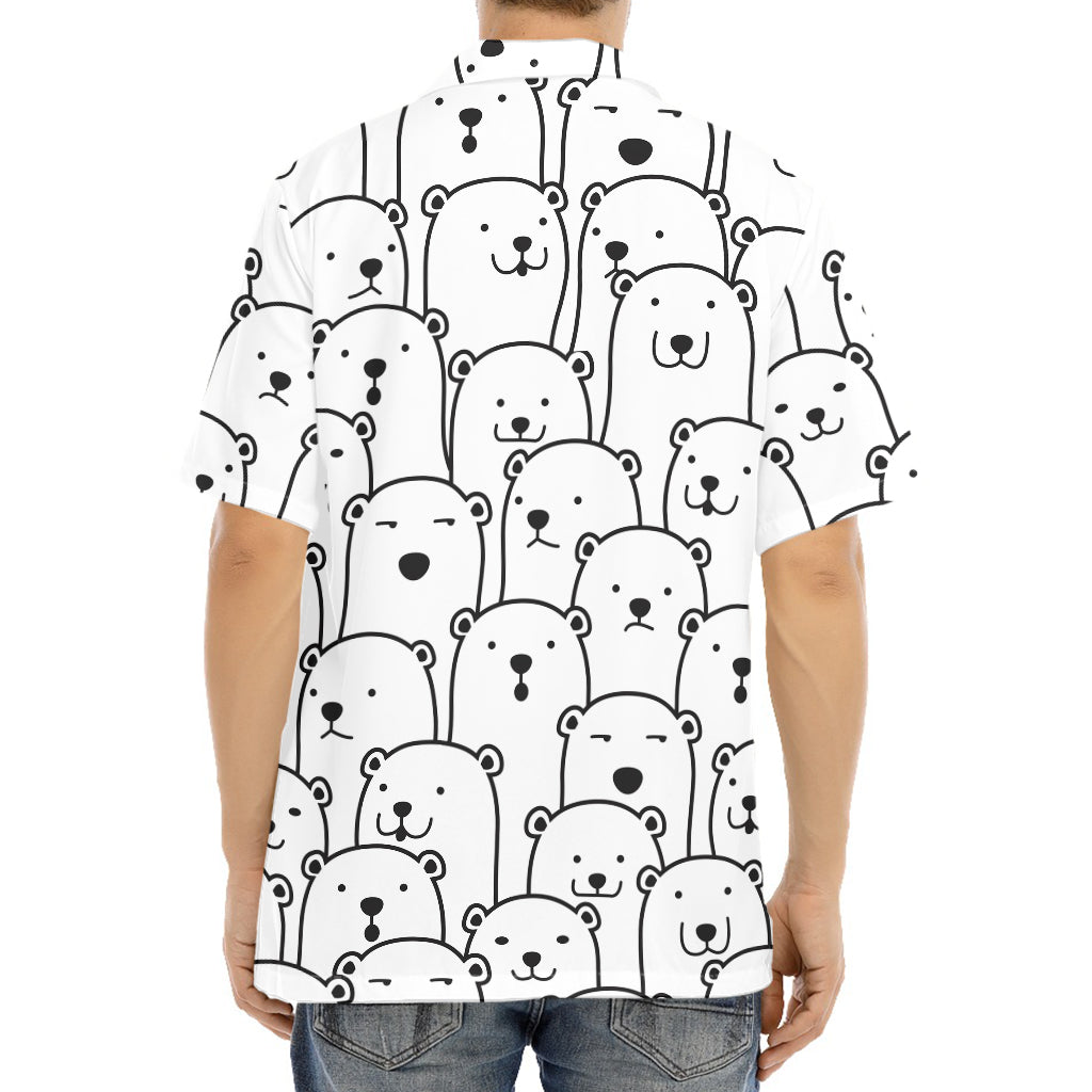 Cute Polar Bear Pattern Print Aloha Shirt