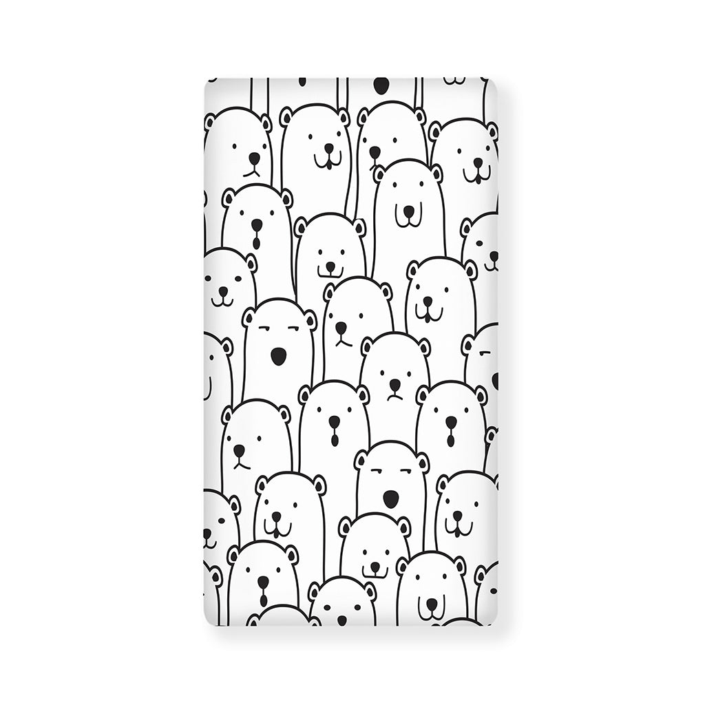 Cute Polar Bear Pattern Print Baby Crib Sheet