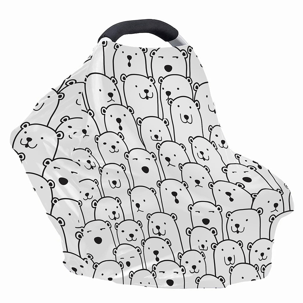 Cute Polar Bear Pattern Print Baby Seat Cover