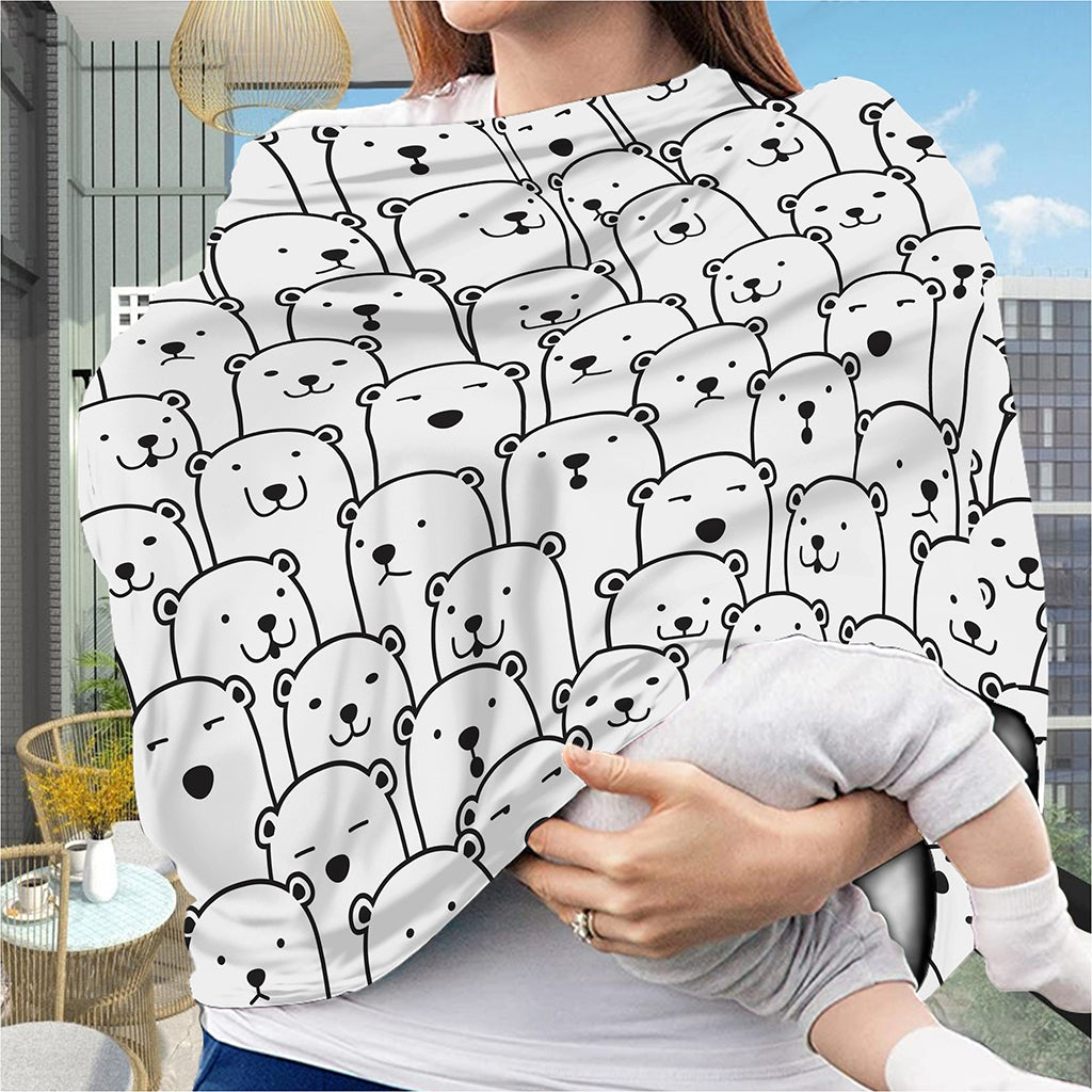 Cute Polar Bear Pattern Print Baby Seat Cover
