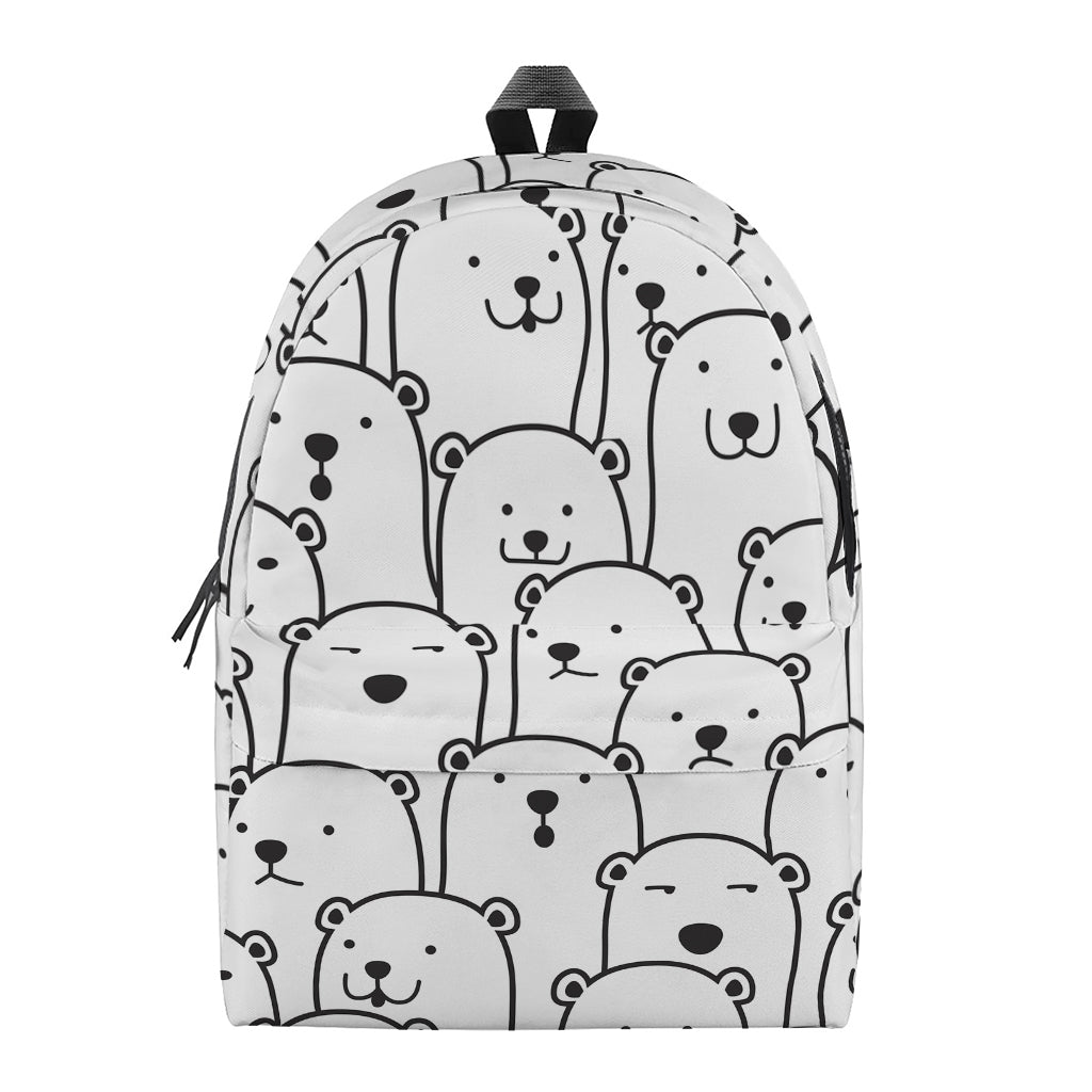Cute Polar Bear Pattern Print Backpack
