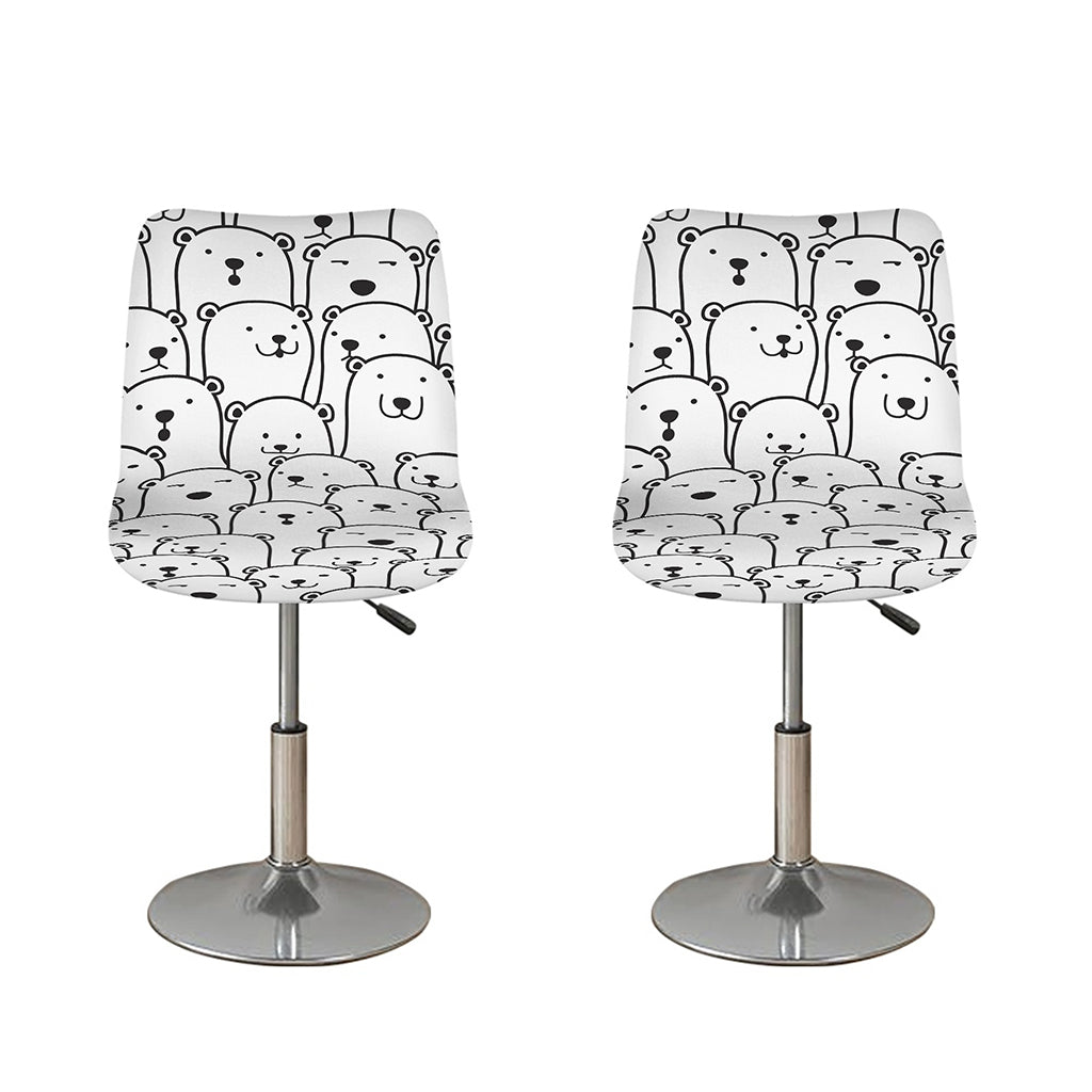 Cute Polar Bear Pattern Print Bar Stool Covers