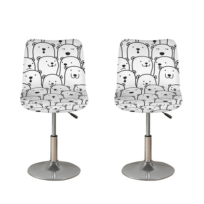 Cute Polar Bear Pattern Print Bar Stool Covers