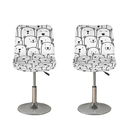 Cute Polar Bear Pattern Print Bar Stool Covers