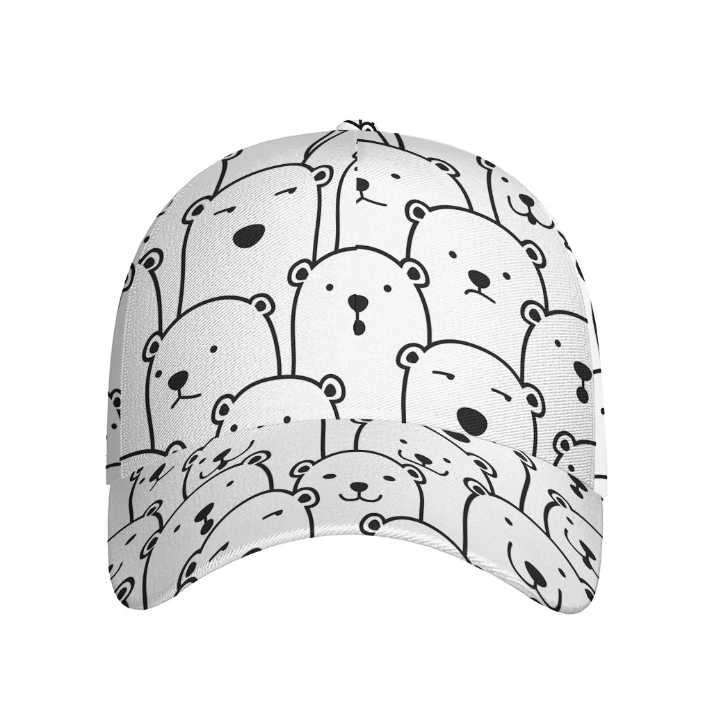 Cute Polar Bear Pattern Print Baseball Cap