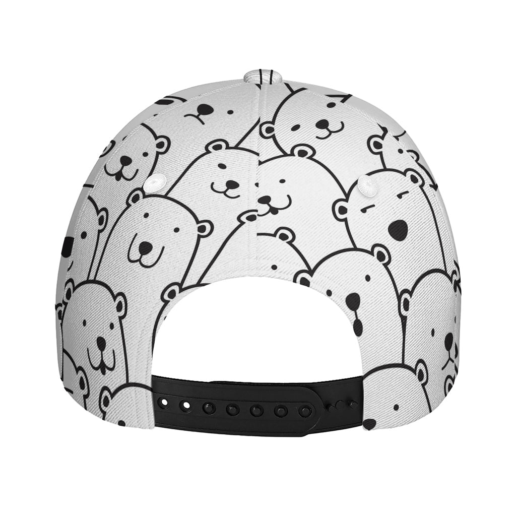 Cute Polar Bear Pattern Print Baseball Cap
