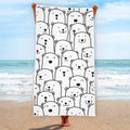 Cute Polar Bear Pattern Print Beach Towel