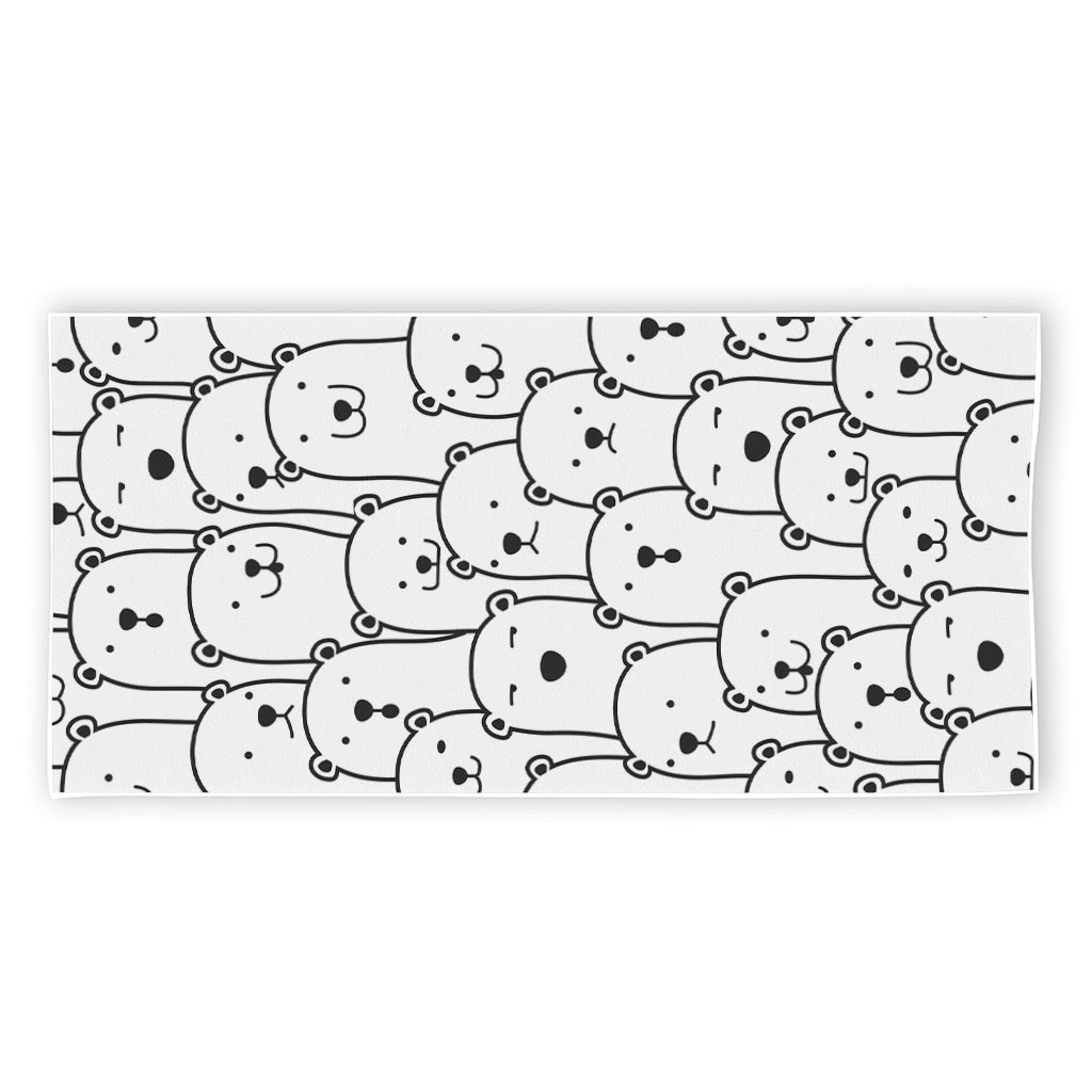 Cute Polar Bear Pattern Print Beach Towel