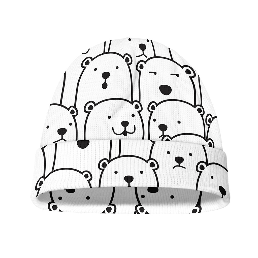 Cute Polar Bear Pattern Print Beanie
