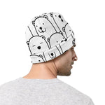 Cute Polar Bear Pattern Print Beanie