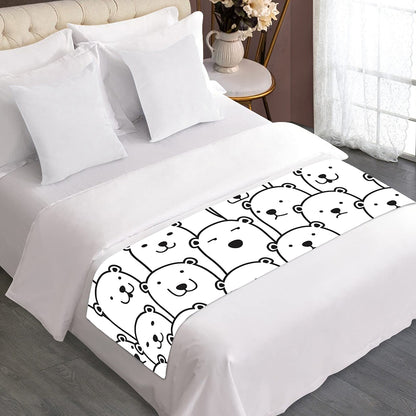 Cute Polar Bear Pattern Print Bed Runner