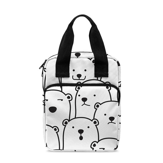 Cute Polar Bear Pattern Print Bible Tote Bag