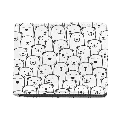 Cute Polar Bear Pattern Print Bifold Wallet