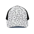 Cute Polar Bear Pattern Print Black Mesh Trucker Hat