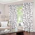 Cute Polar Bear Pattern Print Dimout Grommet Curtains