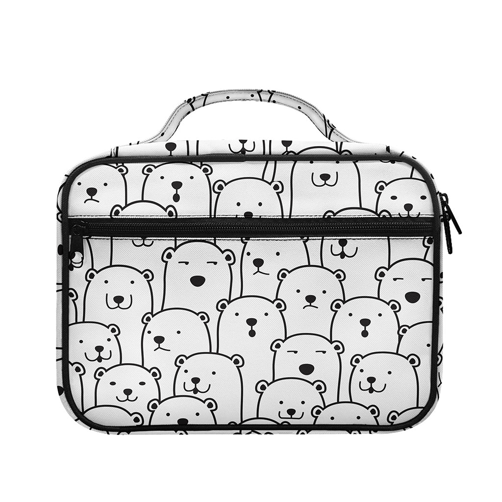 Cute Polar Bear Pattern Print Briefcase Bible Bag