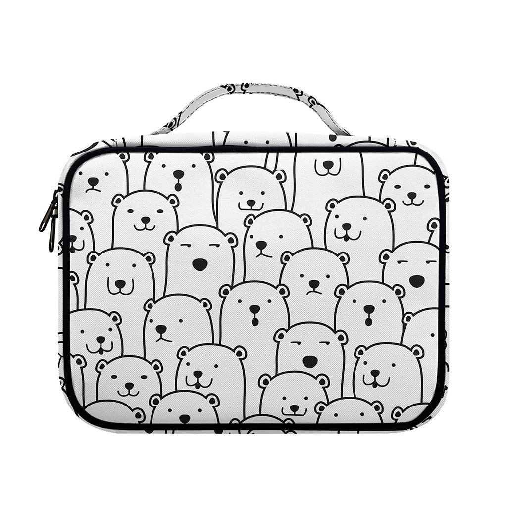 Cute Polar Bear Pattern Print Briefcase Bible Bag