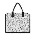 Cute Polar Bear Pattern Print Canvas Tote Bag