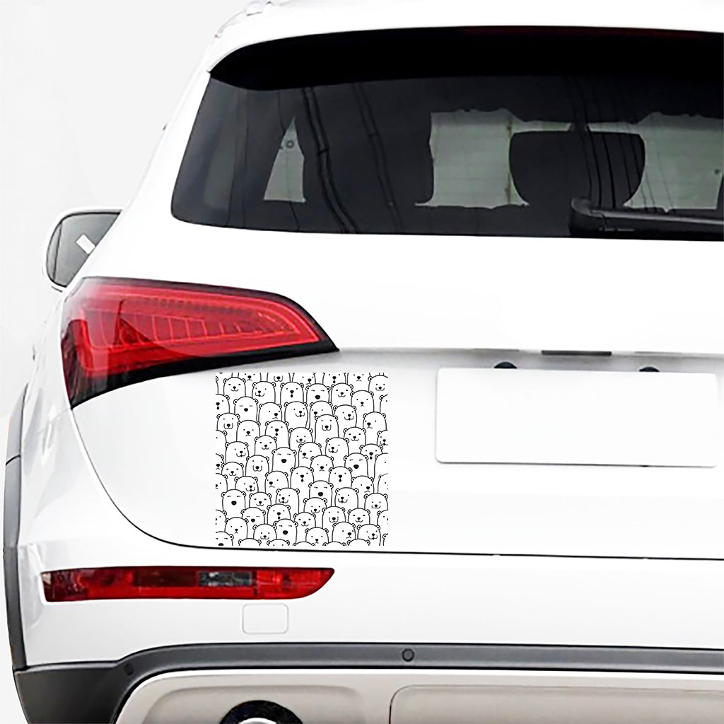 Cute Polar Bear Pattern Print Car Sticker